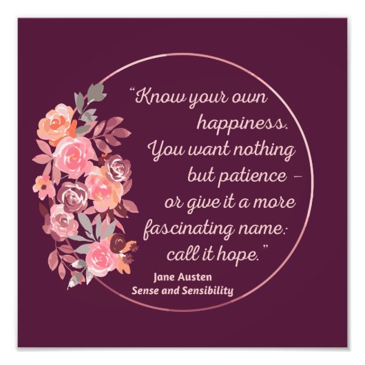 Sense and Sensibility Quote I - Cute Style Foto Afdruk (Voorkant)