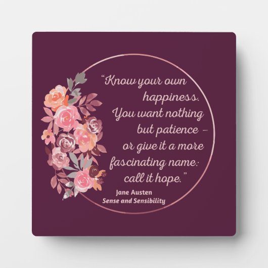 Sense and Sensibility Quote I - Cute Style Fotoplaat (Voorkant)