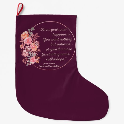 Sense and Sensibility Quote I - Cute Style Grote Kerstsok (Voorkant)