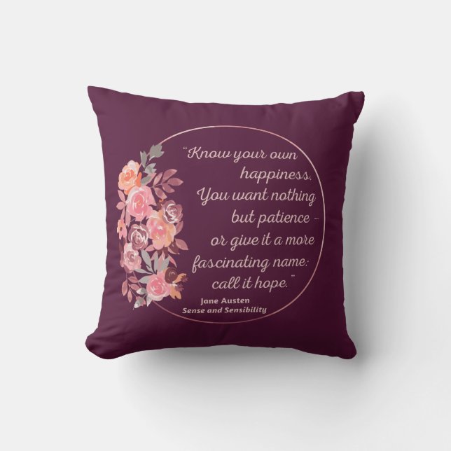 Sense and Sensibility Quote I - Cute Style Kussen (Voorkant)
