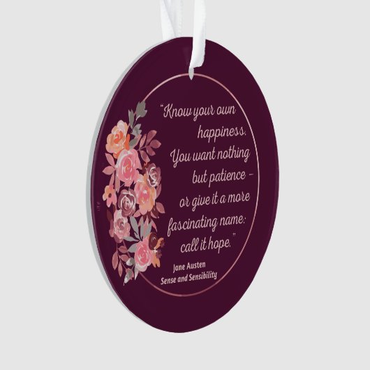 Sense and Sensibility Quote I - Cute Style Ornament (voorkant)
