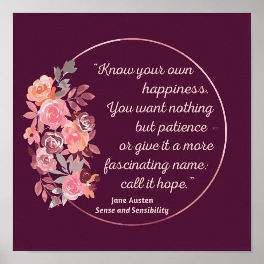 Sense and Sensibility Quote I - Cute Style Poster (Voorkant)