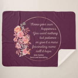 Sense and Sensibility Quote I - Cute Style Sherpa Deken