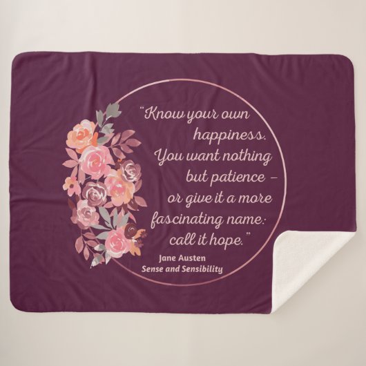 Sense and Sensibility Quote I - Cute Style Sherpa Deken (Voorkant (horizontaal))