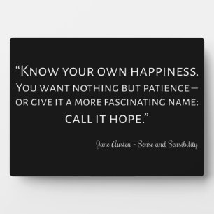 Sense and Sensibility Quote I Fotoplaat