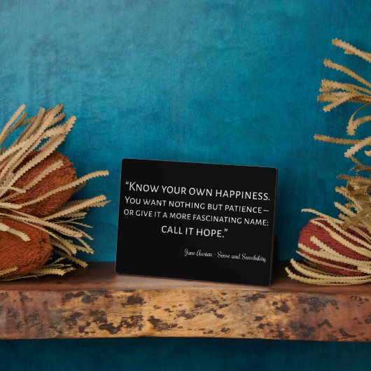 Sense and Sensibility Quote I Fotoplaat (Zijkant)