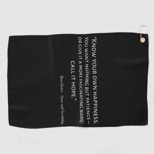 Sense and Sensibility Quote I Golfhanddoek (Horizontaal)