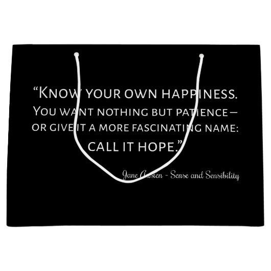 Sense and Sensibility Quote I Groot Cadeauzakje (Voorkant)