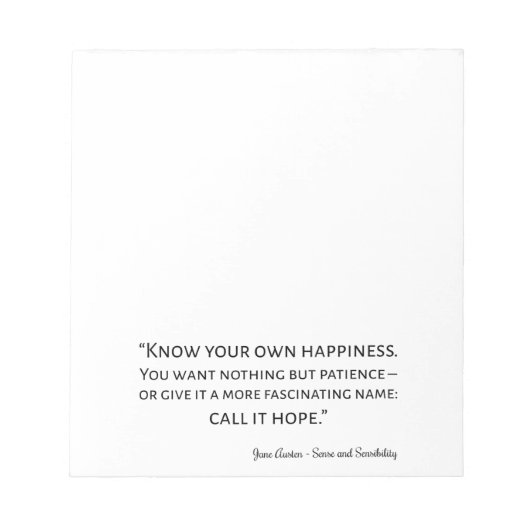 Sense and Sensibility Quote I Notitieblok (Voorkant)