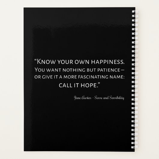 Sense and Sensibility Quote I Planner (Achterkant)