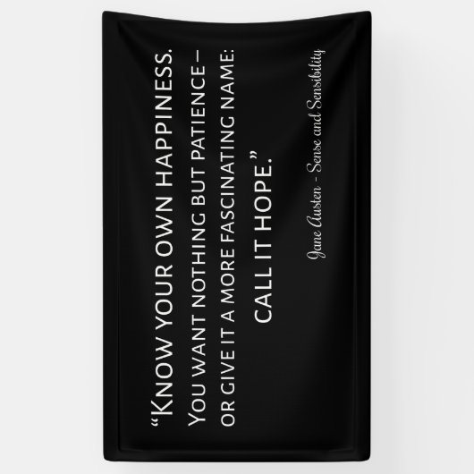 Sense and Sensibility Quote I Spandoek (Verticaal)