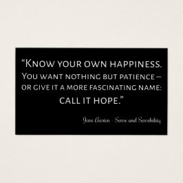 Sense and Sensibility Quote I Visitekaartje