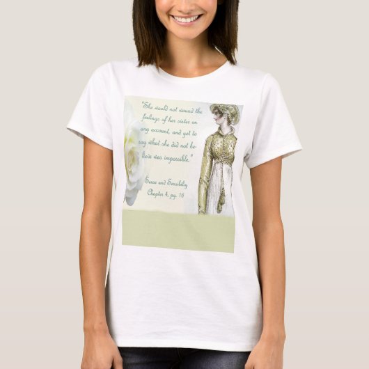 Sense and Sensibility Sister citaat T-shirt (Voorkant)