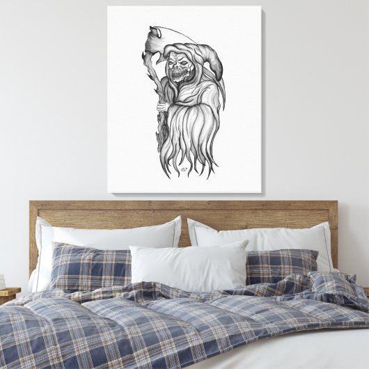 Sensenmann - De dood Canvas Afdruk (Insitu (Slaapkamer))