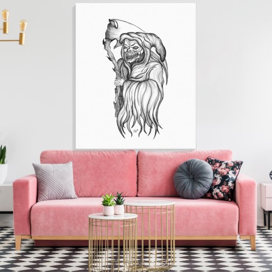 Sensenmann - De dood Canvas Afdruk (Insitu (Woonkamer))