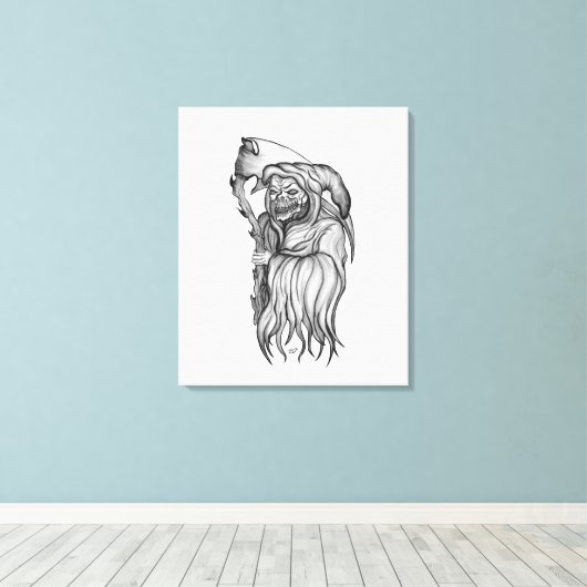 Sensenmann - De dood Canvas Afdruk (Insitu (Houten vloer))