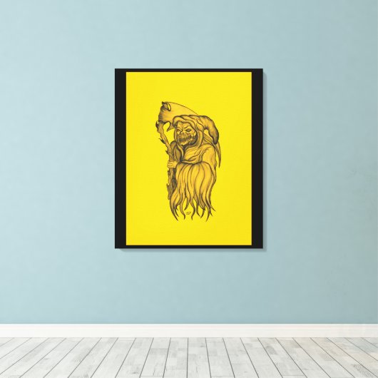 Sensenmann - De dood Canvas Afdruk (Insitu (Houten vloer))