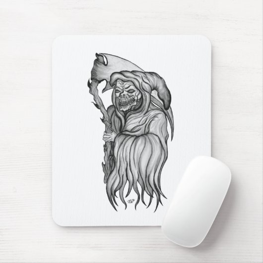 Sensenmann - Het zwarte en witte ontwerp van de Do Muismat (Met muis)