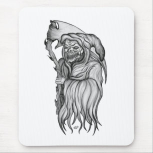 Sensenmann - Het zwarte en witte ontwerp van de Do Muismat