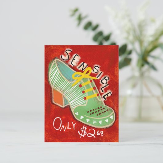 Sensible Oxford Shoes Briefkaart - Kleurrijke Mode (Staand voorkant)