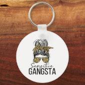 Sensitive Gangsta Gangster Funny Meme Saying Quote Sleutelhanger (Voorkant)