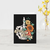 Sensitive Savage Flower Skeleton Dead Inside Motiv Kaart (Gele Bloem)