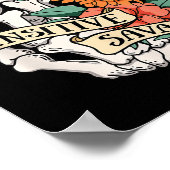 Sensitive Savage Flower Skeleton Dead Inside Motiv Poster (Hoek)