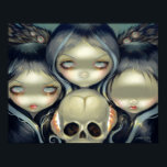 Sensless Prophecy ART PRINT pop surrealisme<br><div class="desc">Drie rare zussen. Geïnspireerd door de Stierenheksen van de Griekse mythologie en de profezende zusters van de Macbeth van Shakespeare - deze trio is ontegenzeggelijk en wonderlijk griezelig. Iedereen mist een sleutelgevoel (ogen/neus/mond) dat ze lijken te vertrouwen op donkere magie om het tweede zicht te krijgen. De titel maakt me...</div>