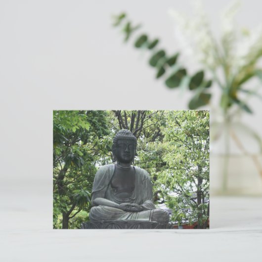 sensō ji buddha green briefkaart (Staand voorkant)