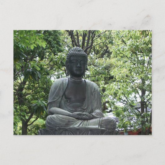 sensō ji buddha green briefkaart (Voorkant)
