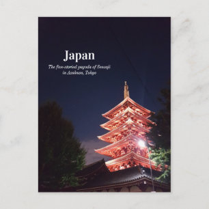 Sensoji Temple at night Asakusa Tokyo Japan Briefkaart