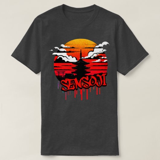 Sensoji Temple Graffiti-ontwerp T-shirt (Design voorkant)