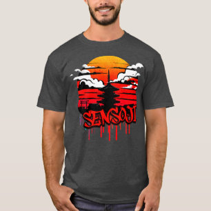 Sensoji Temple Graffiti-ontwerp T-shirt