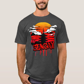 Sensoji Temple Graffiti-ontwerp T-shirt