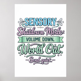 Sensorische afsluitmodus: Volume omlaag Autistisch Poster