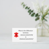 Sensorische of chemische gevoeligheid visitekaartje (Staand voorkant)