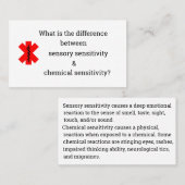 Sensorische of chemische gevoeligheid visitekaartje (Voorkant / Achterkant)