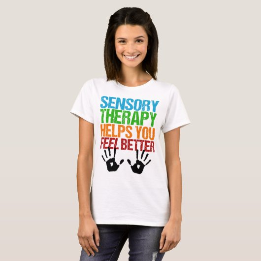 Sensorische therapie Handdrukken Beroepstherapie T-shirt (Voorkant volledig)