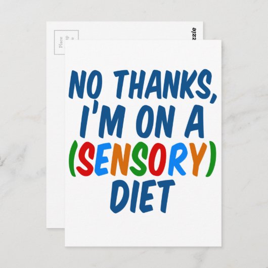 Sensory Diet Funny Occupational Therapy Briefkaart (Voorkant / Achterkant)