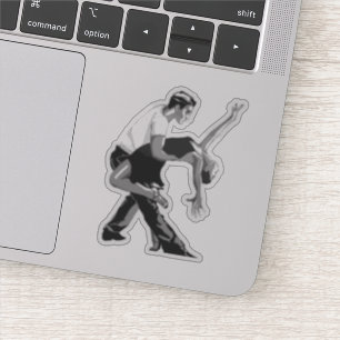 Sensual Black and White Dansende Couple Sticker