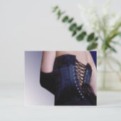 Sensual Blue Corset Art Briefkaart (Staand voorkant)