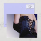 Sensual Blue Corset Art Briefkaart (Voorkant / Achterkant)