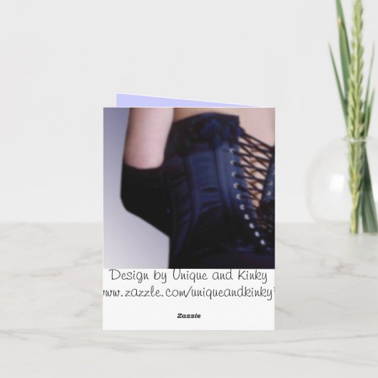 Sensual Blue Corset Art Kaart (Achterkant)