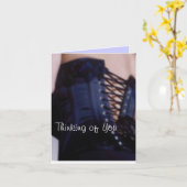 Sensual Blue Corset Art Kaart (Gele Bloem)