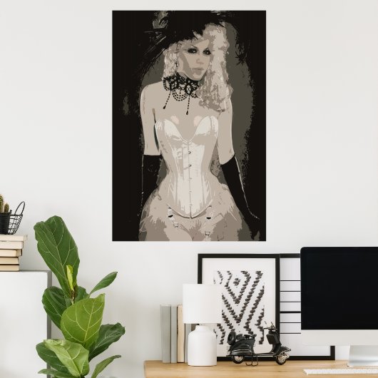  Sensual Corset Art Poster (Thuiskantoor)