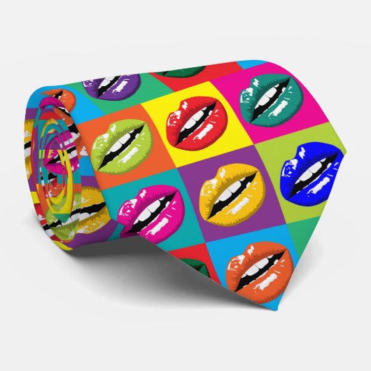 Sensual lips Pop Art Stropdas (Opgerold)