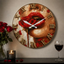 Sensual Red Rose Lips Modern Glam 