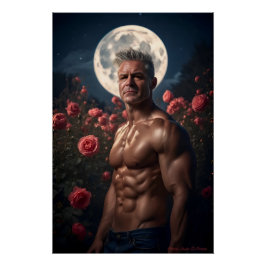 Sensualiteit gebeeldhouwd in maanlicht perfect poster