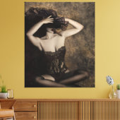 Sensualiteit in Sepia - Zelfportret Canvas Afdruk (Insitu (Woonkamer))