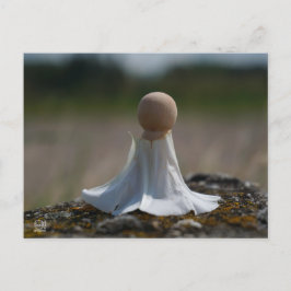 Sensueel gehuld poppetje in een bloemen jurkje. briefkaart